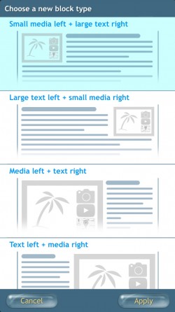 Kinds of content blocks